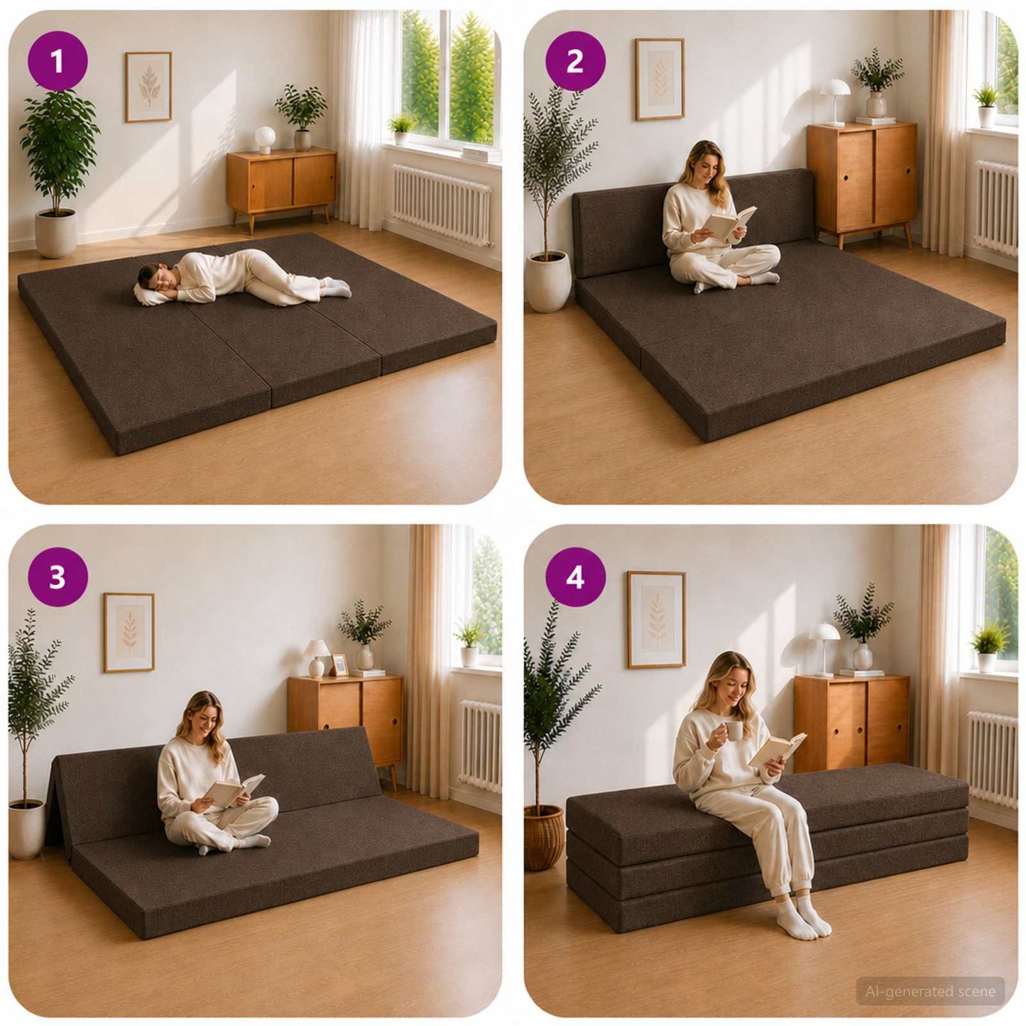 vidaXL Κρεβάτι Καναπέ Αναδιπλούμενο 180 x 67 x 45 εκ Taupe