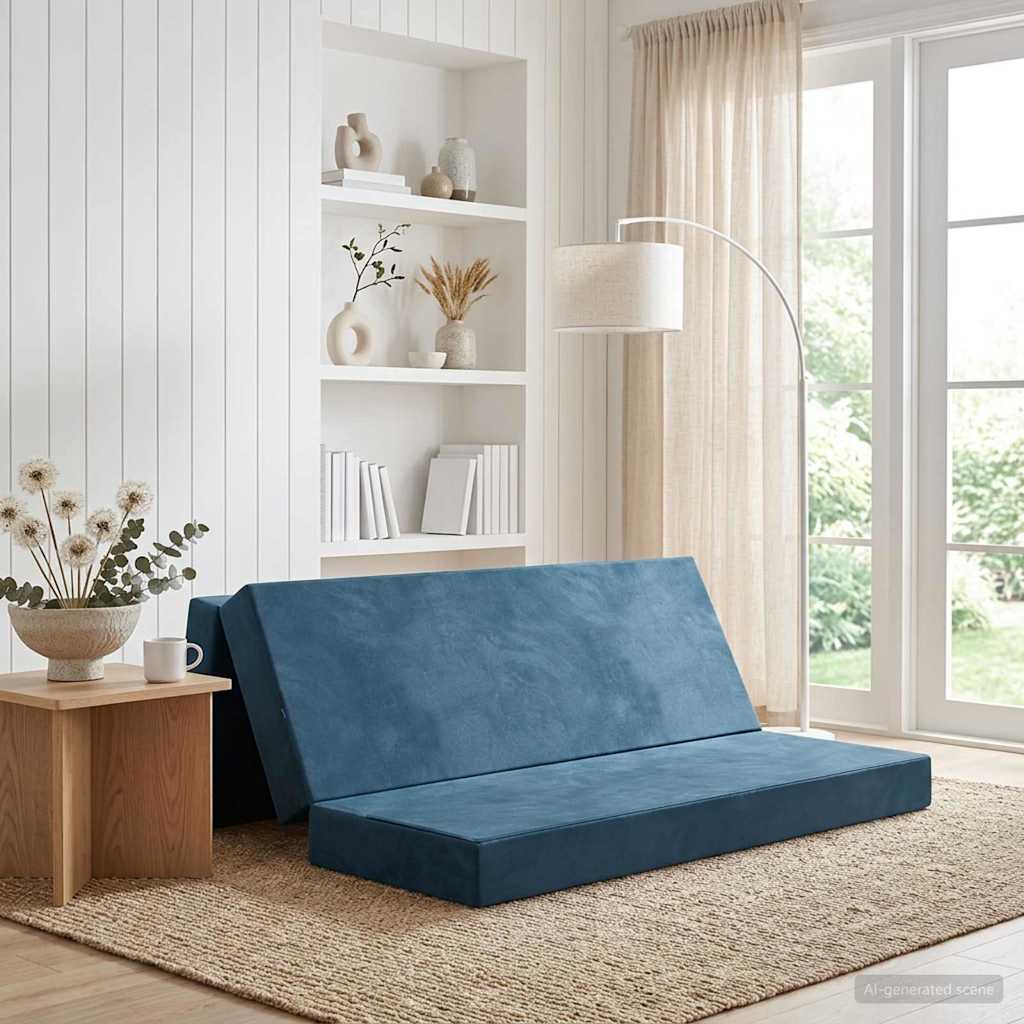 vidaXL Κρεβάτι Καναπέ Αναδιπλούμενο 180 x 67 x 45 εκ Μπλε