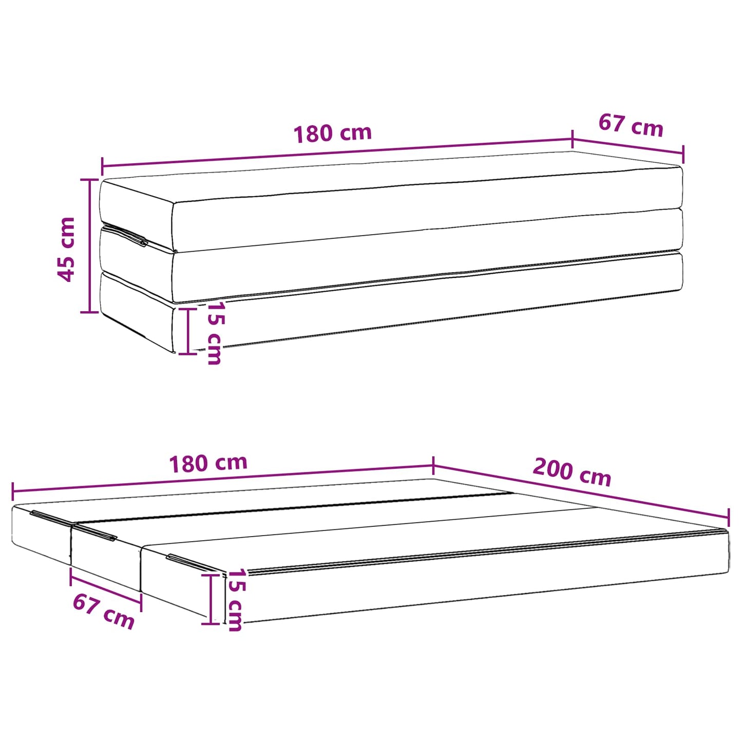 vidaXL Κρεβάτι Καναπέ Αναδιπλούμενο 180 x 67 x 45 εκ Μπλε