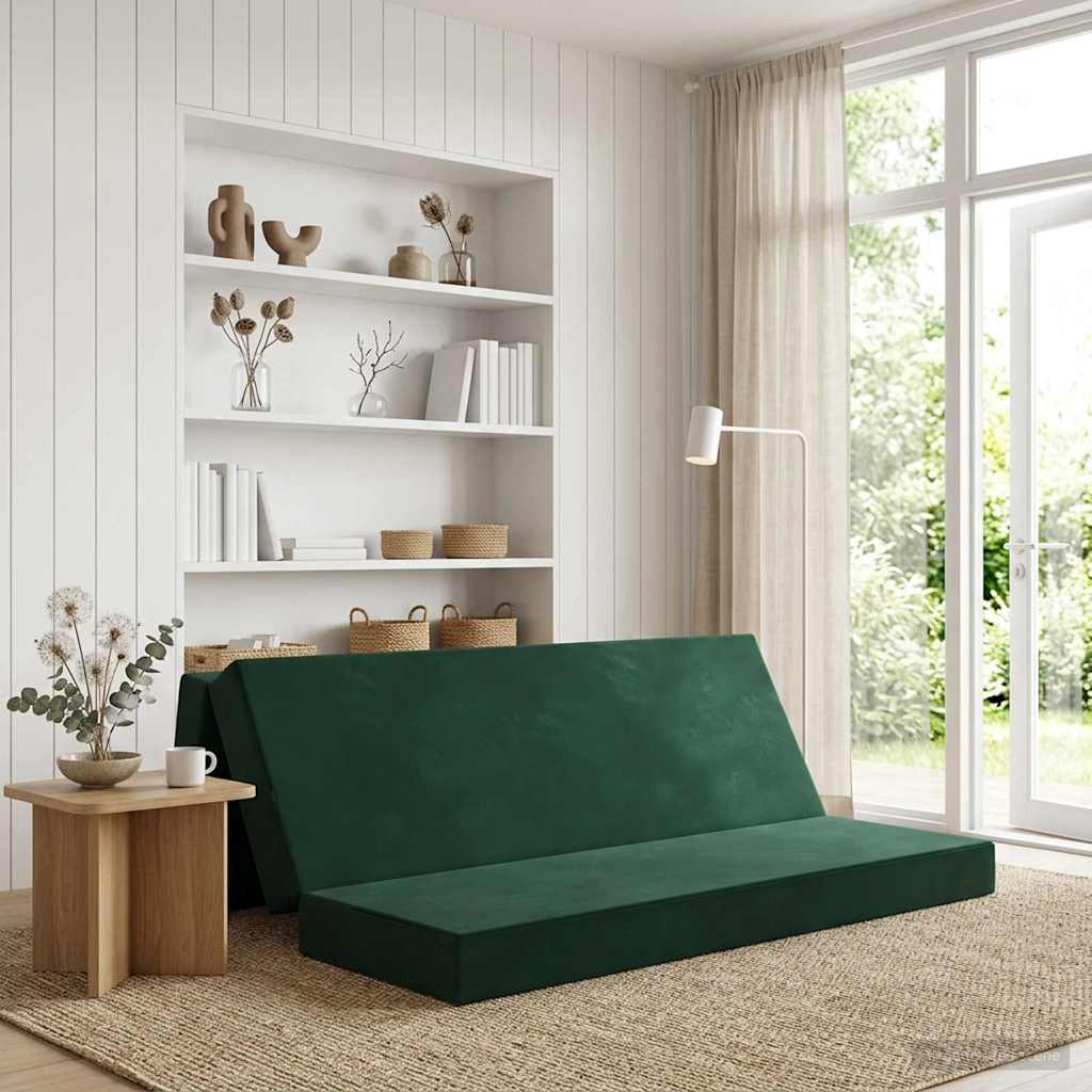 vidaXL Κρεβάτι Καναπέ Αναδιπλούμενο 180 x 67 x 45 εκ Σκούρο Πράσινο