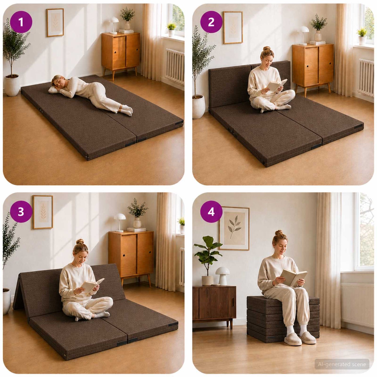 vidaXL Κρεβάτι Καναπέ Αναδιπλούμενο 140 x 67 x 15 εκ. Taupe