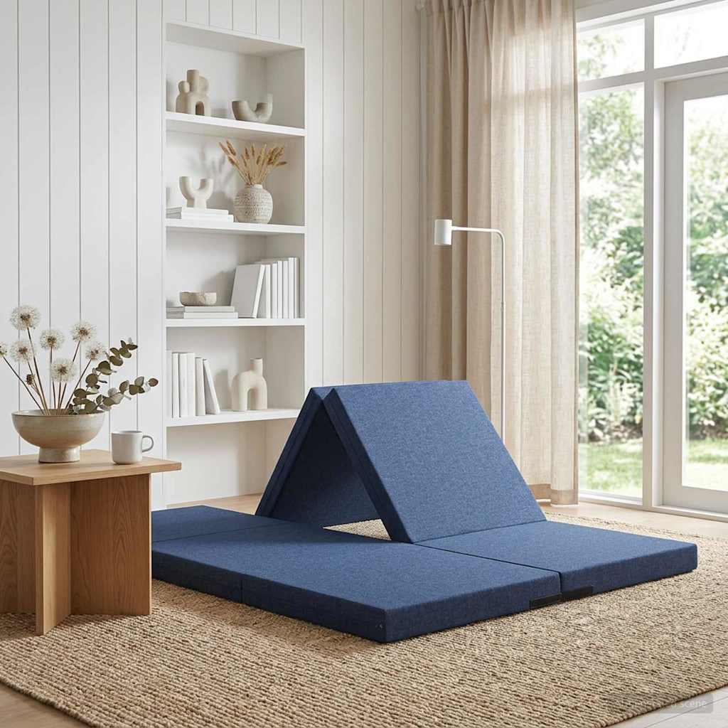 vidaXL Κρεβάτι Καναπέ Αναδιπλούμενο 140 x 67 x 15 εκ. Μπλε