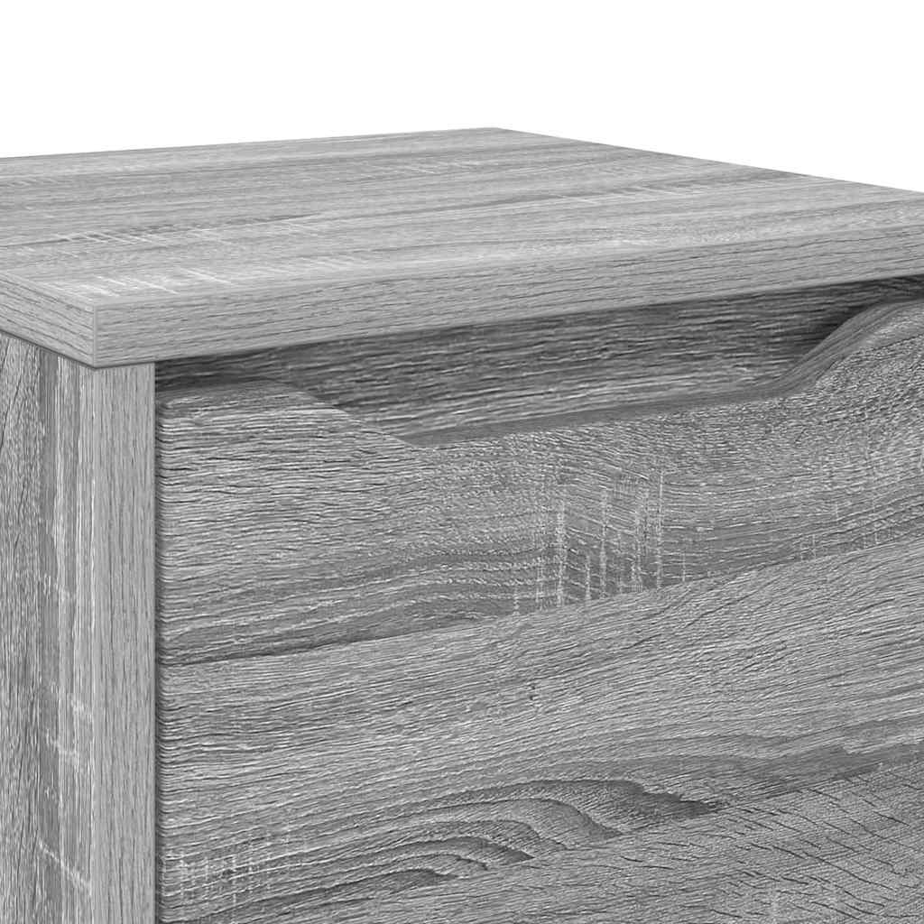 vidaXL Ντουλάπι Μπάνιου με συρτάρι Γκρίζο Σονομα 30,5 x 30 x 101 εκ