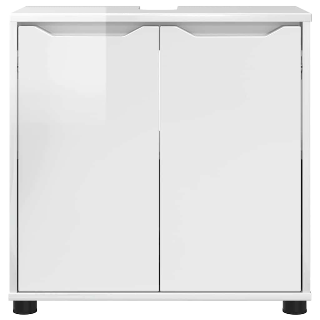 vidaXL Ντουλάπα νιπτήρα μπάνιου Υψηλής γυαλάδας λευκό 60 x 30 x 60 cm