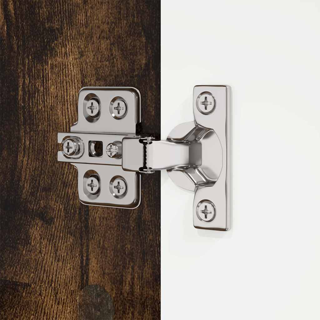 vidaXL Ντουλάπι Μπάνιου με ράφι Καπνιστό Δρύς 30,5 x 30 x 195 εκ