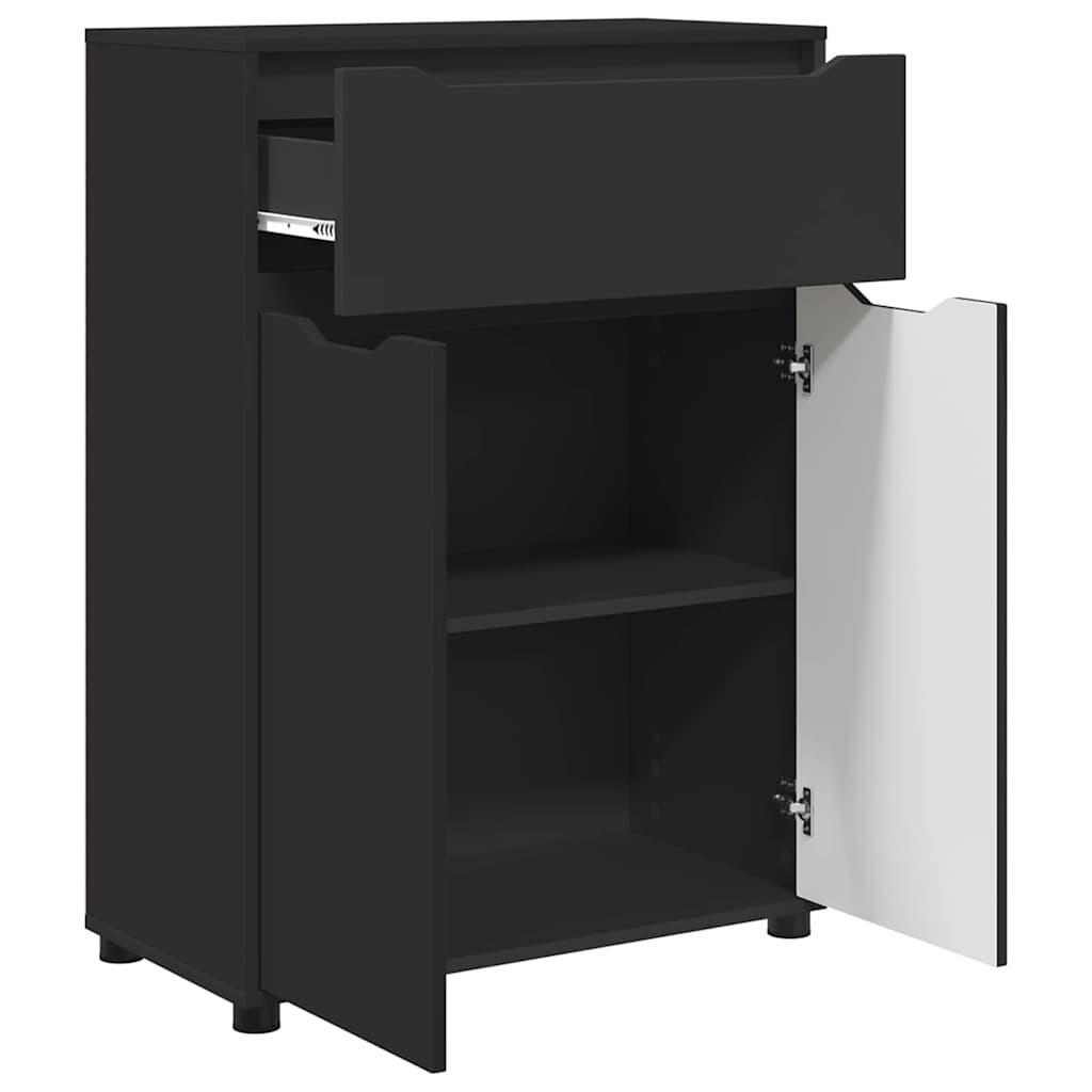 vidaXL Ντουλάπι Μπάνιου Μαύρο 72,5 x 36,5 x 100 εκ Επεξεργασμένο ξύλο