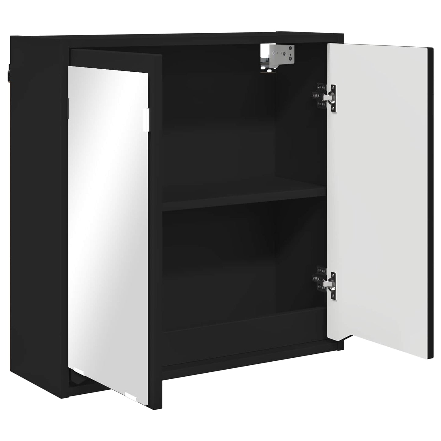 vidaXL Καθρέφτης Ντουλάπα Μπάνιου Μαύρο 60 x 20 x 60 cm
