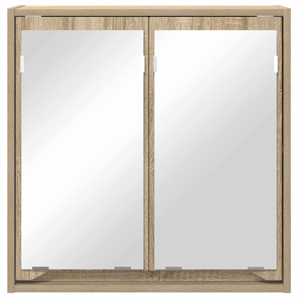 vidaXL Καθρέφτης Ντουλάπα Μπάνιου με ράφι Δρύς Sonoma 60 x 20 x 60 cm