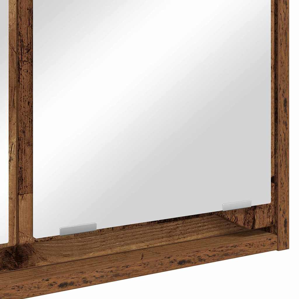 vidaXL Καθρέφτης Ντουλάπα Μπάνιου με ράφι Παλιό Ξύλο 60 x 20 x 60 cm