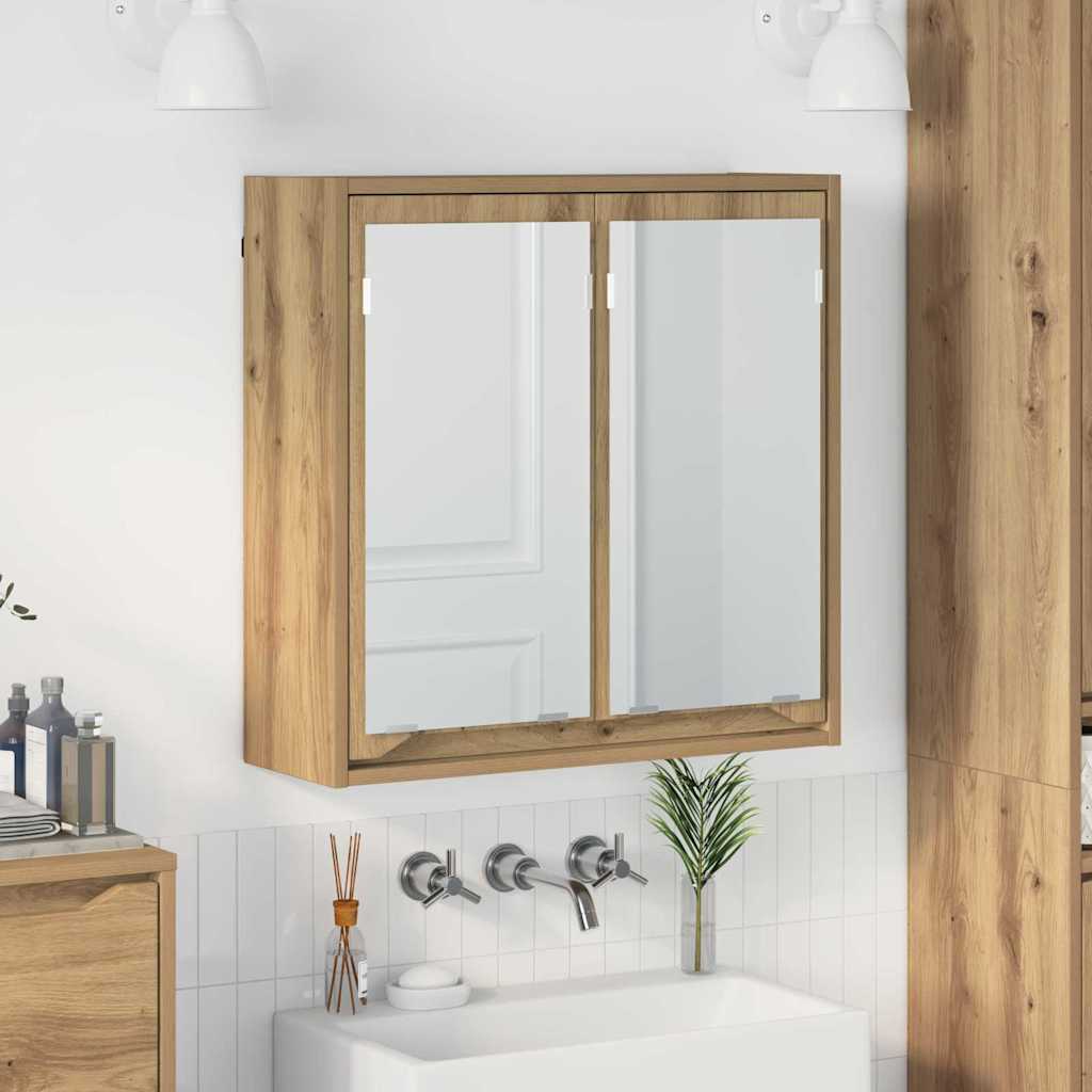 vidaXL Καθρέφτης Ντουλάπα Μπάνιου με ράφι Artisan Oak 60 x 20 x 60 cm