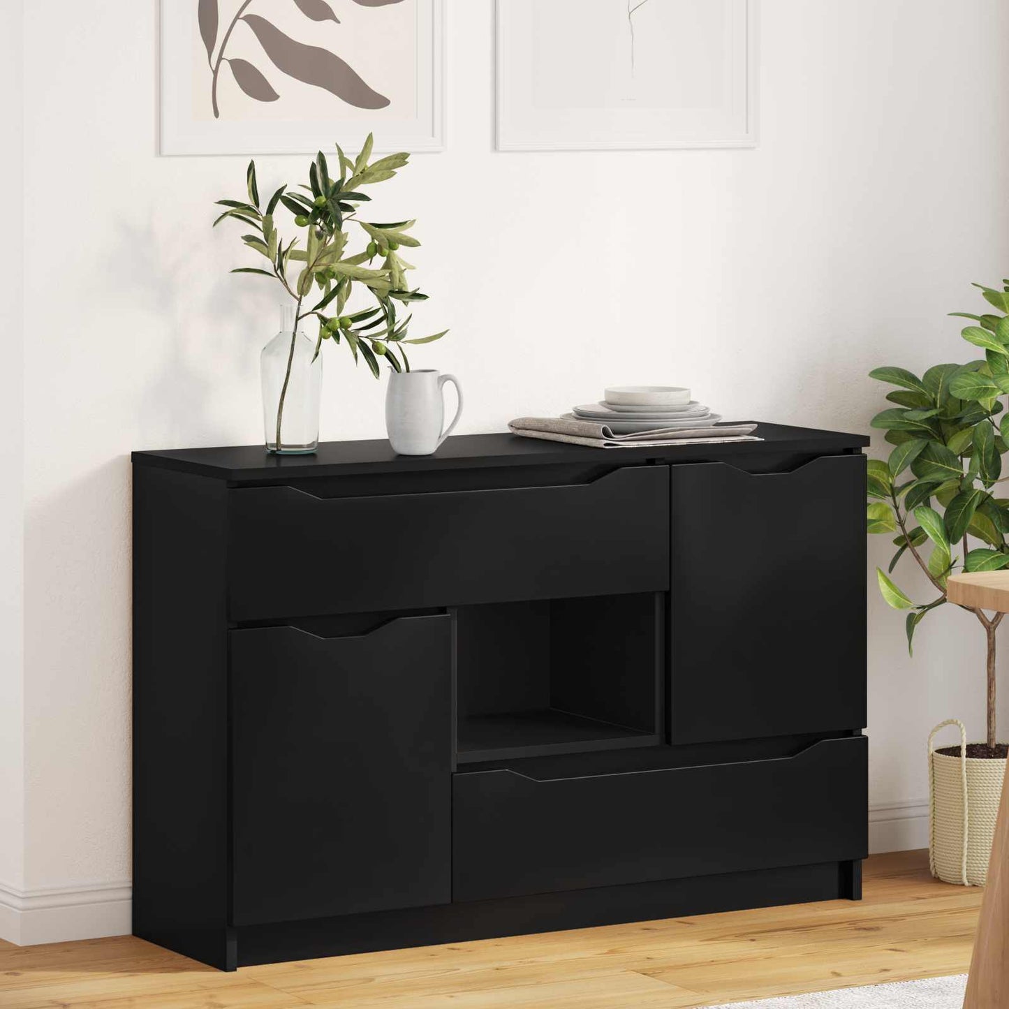 vidaXL Πλαϊνό γραφείο Μαύρο 100 x 30 x 65,6 Επεξεργασμένο ξύλο