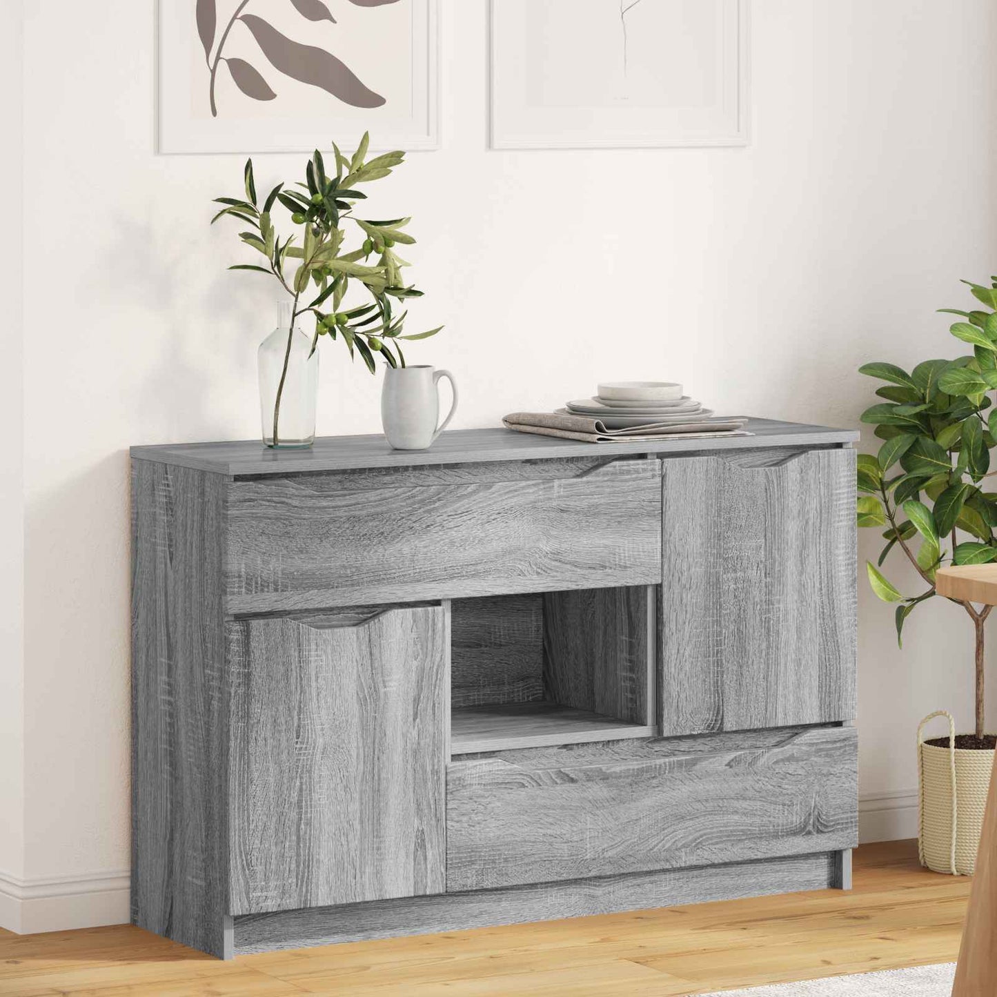 vidaXL Πλαϊνό γραφείο Γκρίζο Σονομα 100 x 30 x 65,6 Επεξεργασμένο ξύλο