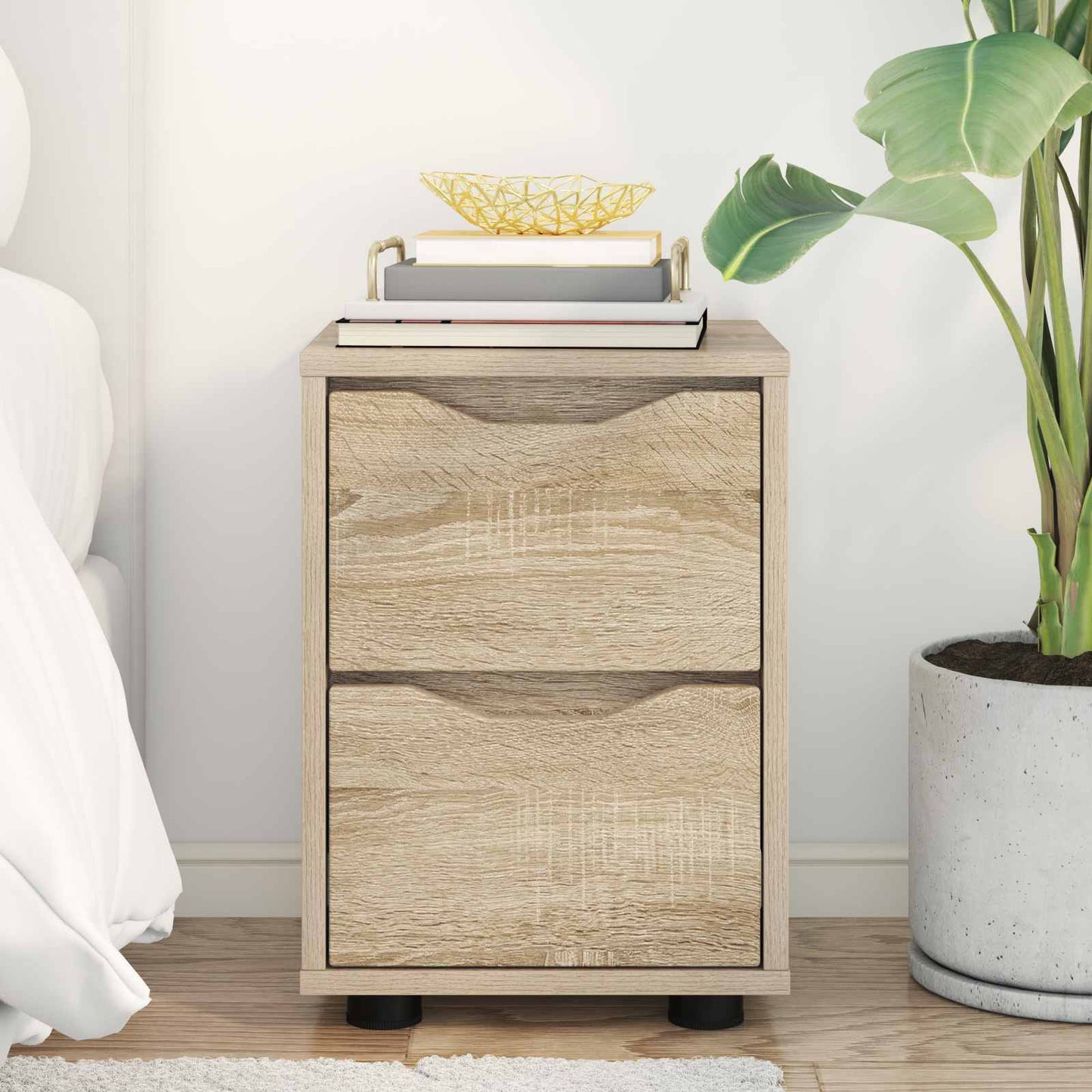vidaXL Κομοδίνο Δρύς Sonoma 30,5 x 30 x 43 εκ Επεξεργασμένο Ξύλο