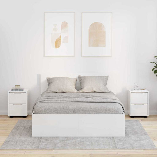 vidaXL Κομοδίνα 2 pcs Υψηλής γυαλάδας λευκό 30,5 x 30 x 43 εκ