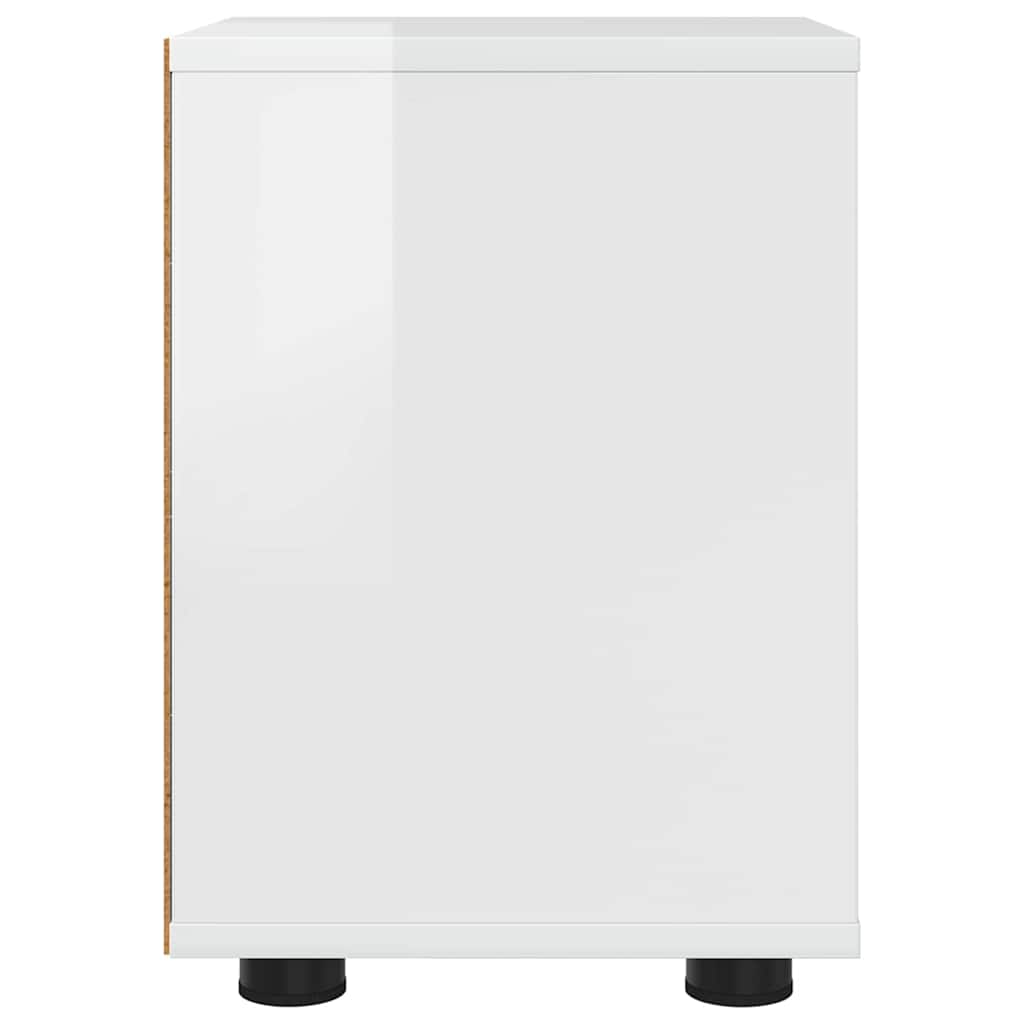 vidaXL Κομοδίνα 2 pcs Υψηλής γυαλάδας λευκό 30,5 x 30 x 43 εκ