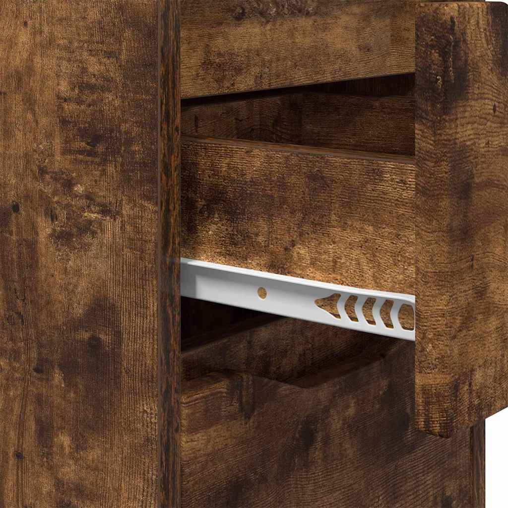 vidaXL Κομοδίνα με συρτάρι 2 pcs Καπνιστό Δρύς 30,5 x 30 x 43 εκ