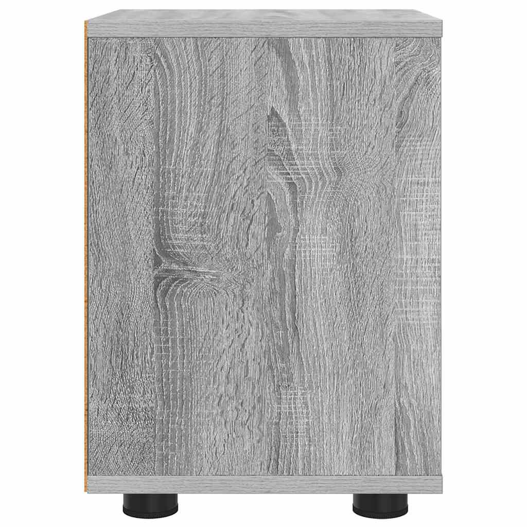 vidaXL Κομοδίνα με συρτάρι 2 pcs Γκρίζο Σονομα 30,5 x 30 x 43 εκ