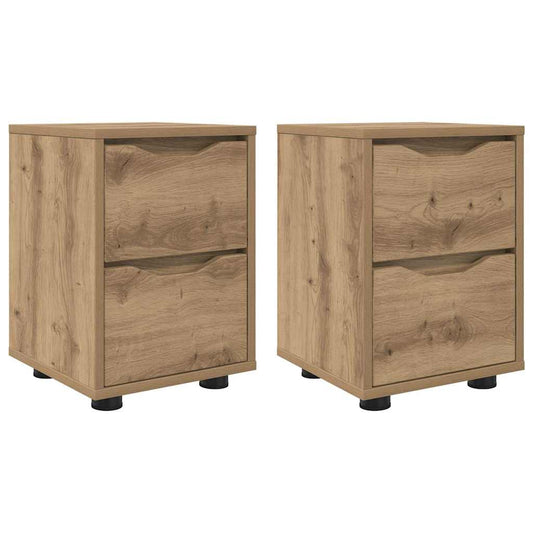 vidaXL Κομοδίνα 2 pcs Artisan Oak 30,5 x 30 x 43 εκ Επεξεργασμένο ξύλο