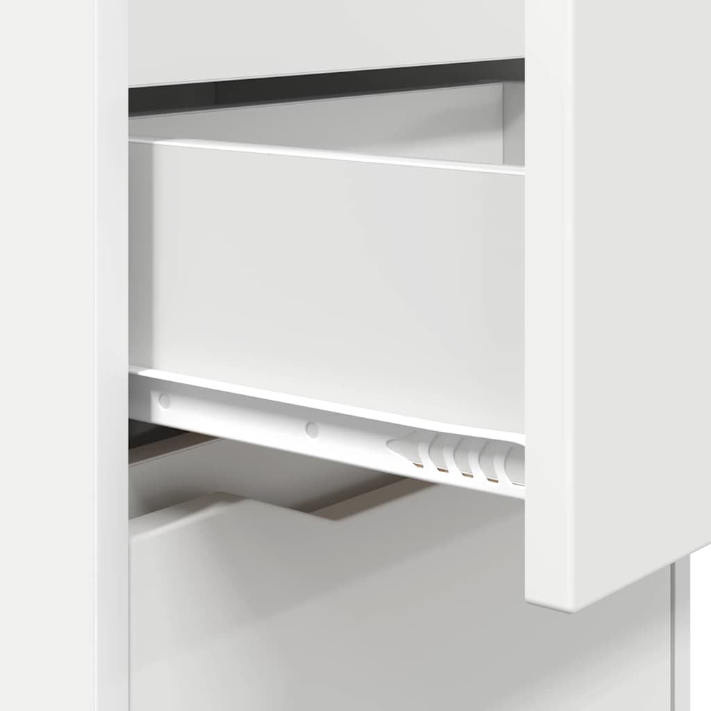 vidaXL Κομοδίνο με συρτάρι Λευκό 40 x 30 x 467 εκ Επεξεργασμένο ξύλο