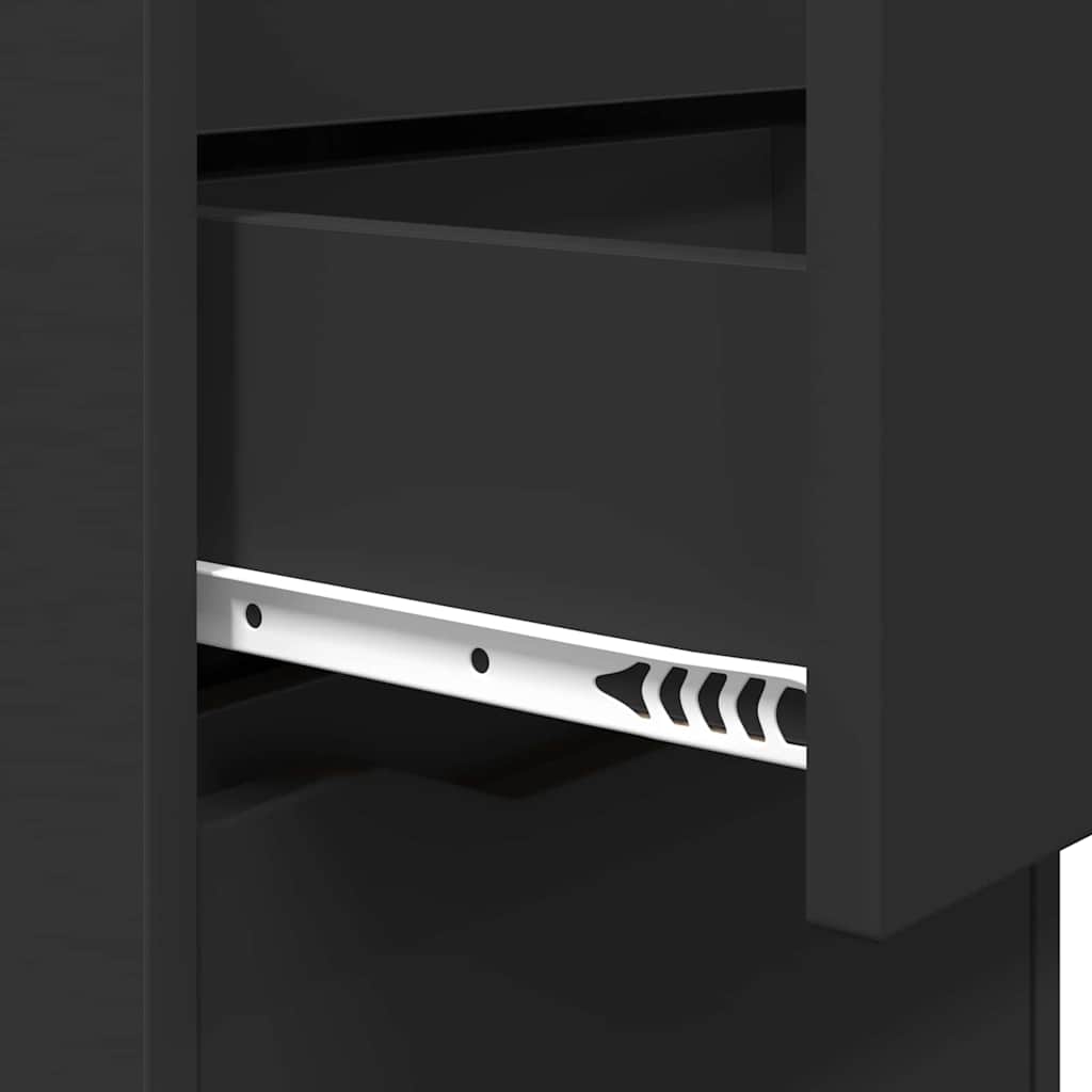 vidaXL Κομοδίνο με συρτάρι Μαύρο 40 x 30 x 467 εκ Επεξεργασμένο ξύλο