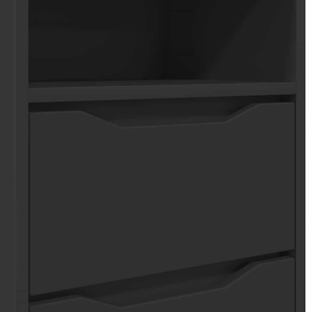 vidaXL Κομοδίνο με συρτάρι Μαύρο 40 x 30 x 467 εκ Επεξεργασμένο ξύλο