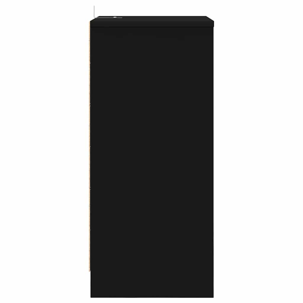 vidaXL Κομοδίνα 2 pcs Μαύρο 40 x 30 x 467 εκ Επεξεργασμένο ξύλο