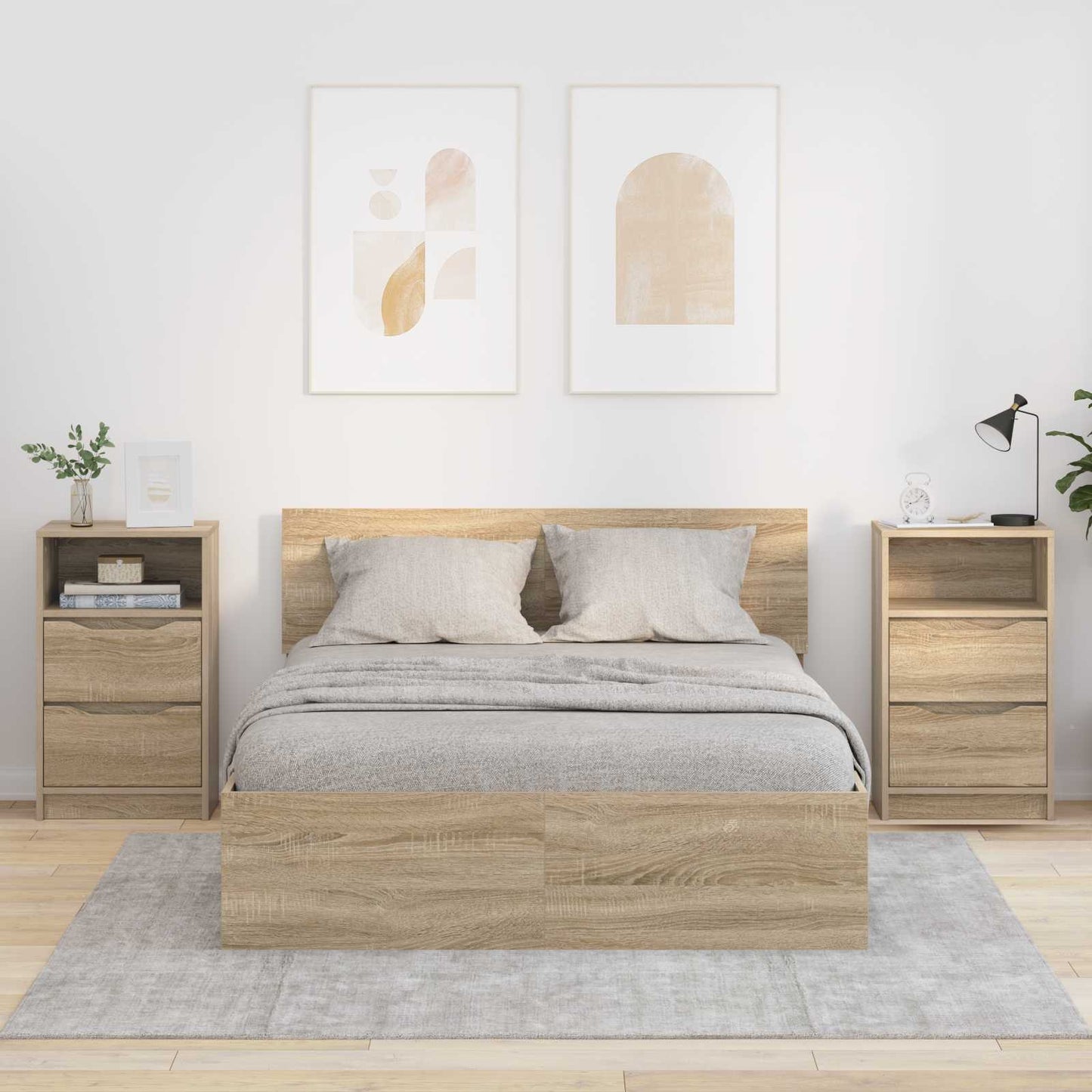 vidaXL Κομοδίνα 2 τμχ. Δρύς Sonoma 40 x 30 x 467 εκ Επεξεργασμένο Ξύλο