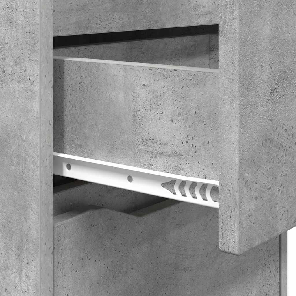 vidaXL Κομοδίνα με συρτάρι 2 pcs Σκυρόδεμα Γκρι 40 x 30 x 467 εκ