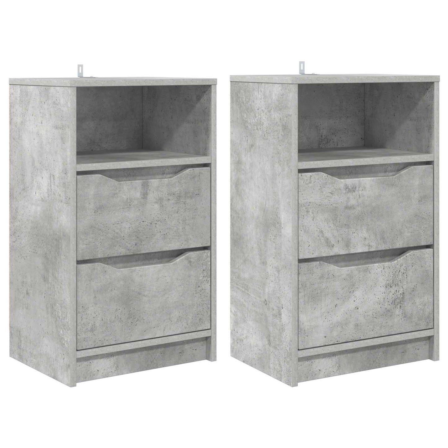 vidaXL Κομοδίνα 2 τμχ. Σκυρόδεμα Γκρι 40 x 30 x 467 εκ