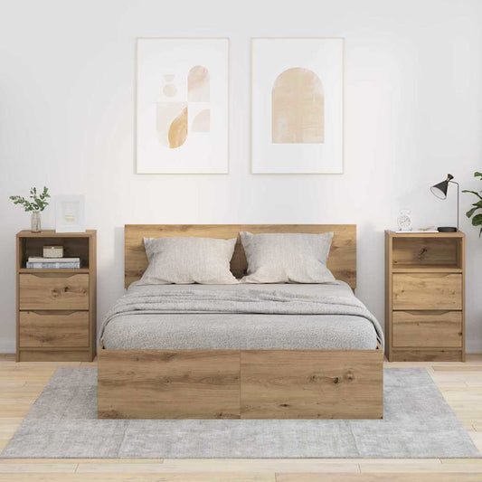 vidaXL Κομοδίνα 2 pcs Artisan Oak 40 x 30 x 467 εκ Επεξεργασμένο ξύλο