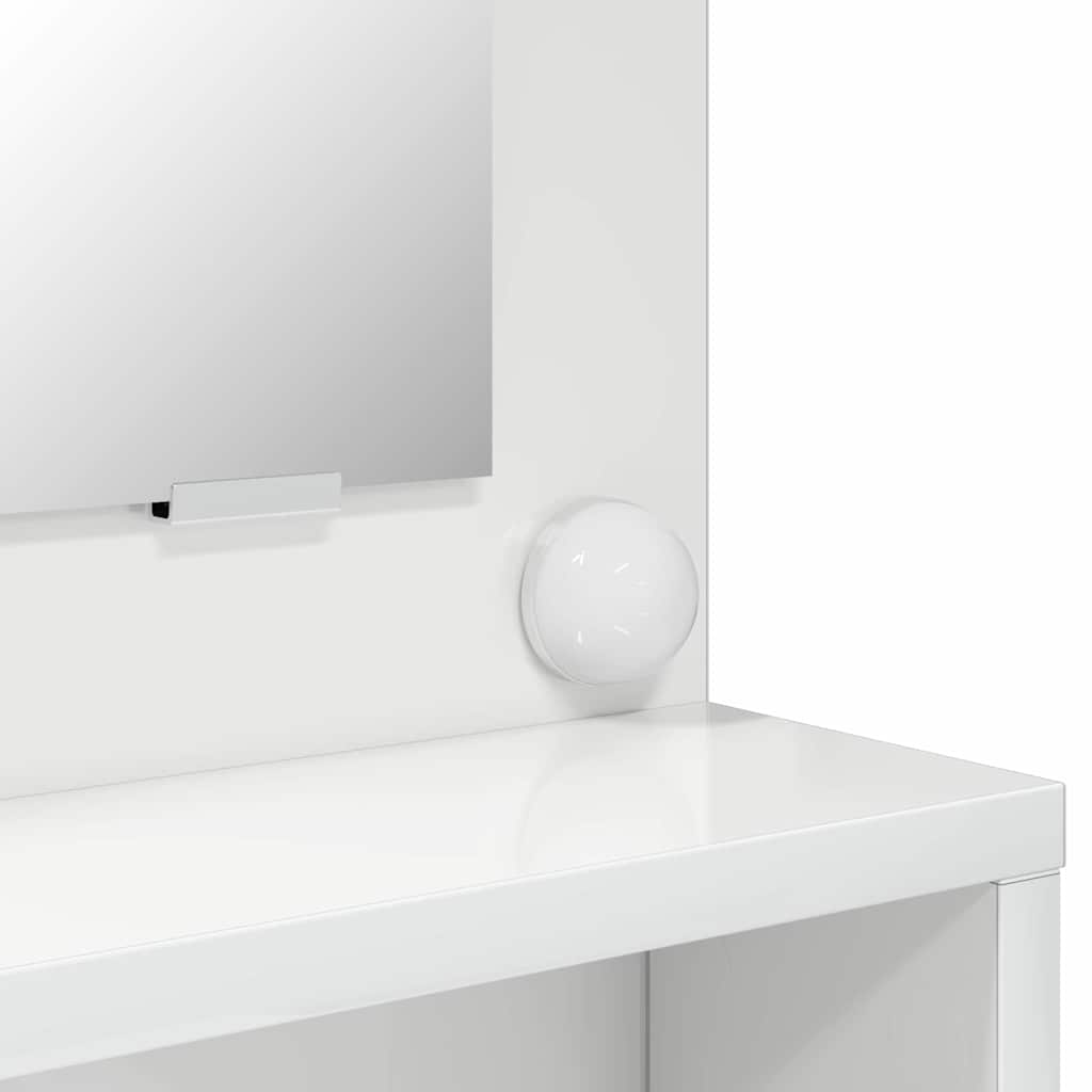 vidaXL Τραπέζια Ντυσίματος Κρεβατοκάμαρας Υψηλής γυαλάδας λευκό