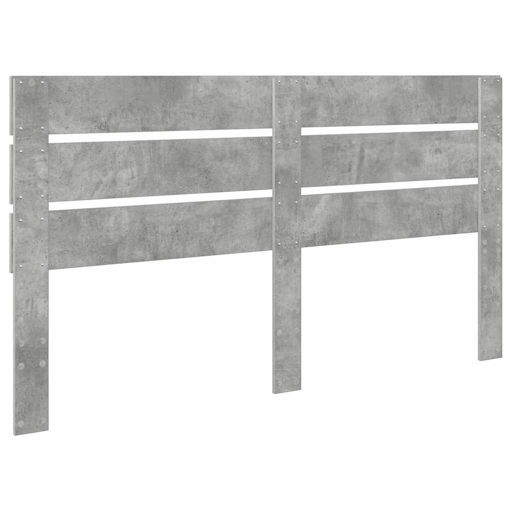 vidaXL Κεφαλάρι με κεφαλάρι Σκυρόδεμα Γκρι 200 cm Επεξεργασμένο ξύλο