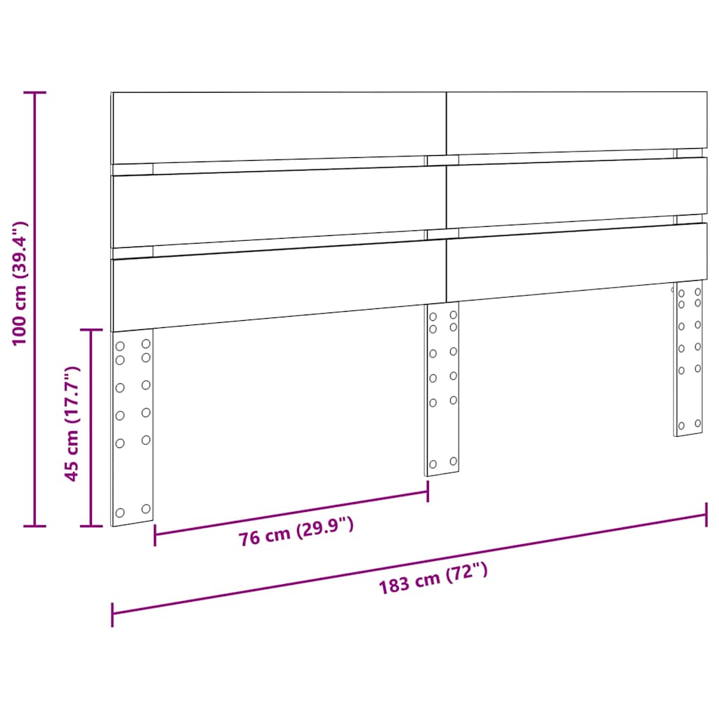 vidaXL Κεφαλάρι με κεφαλάρι Artisan Oak 180 cm Επεξεργασμένο ξύλο