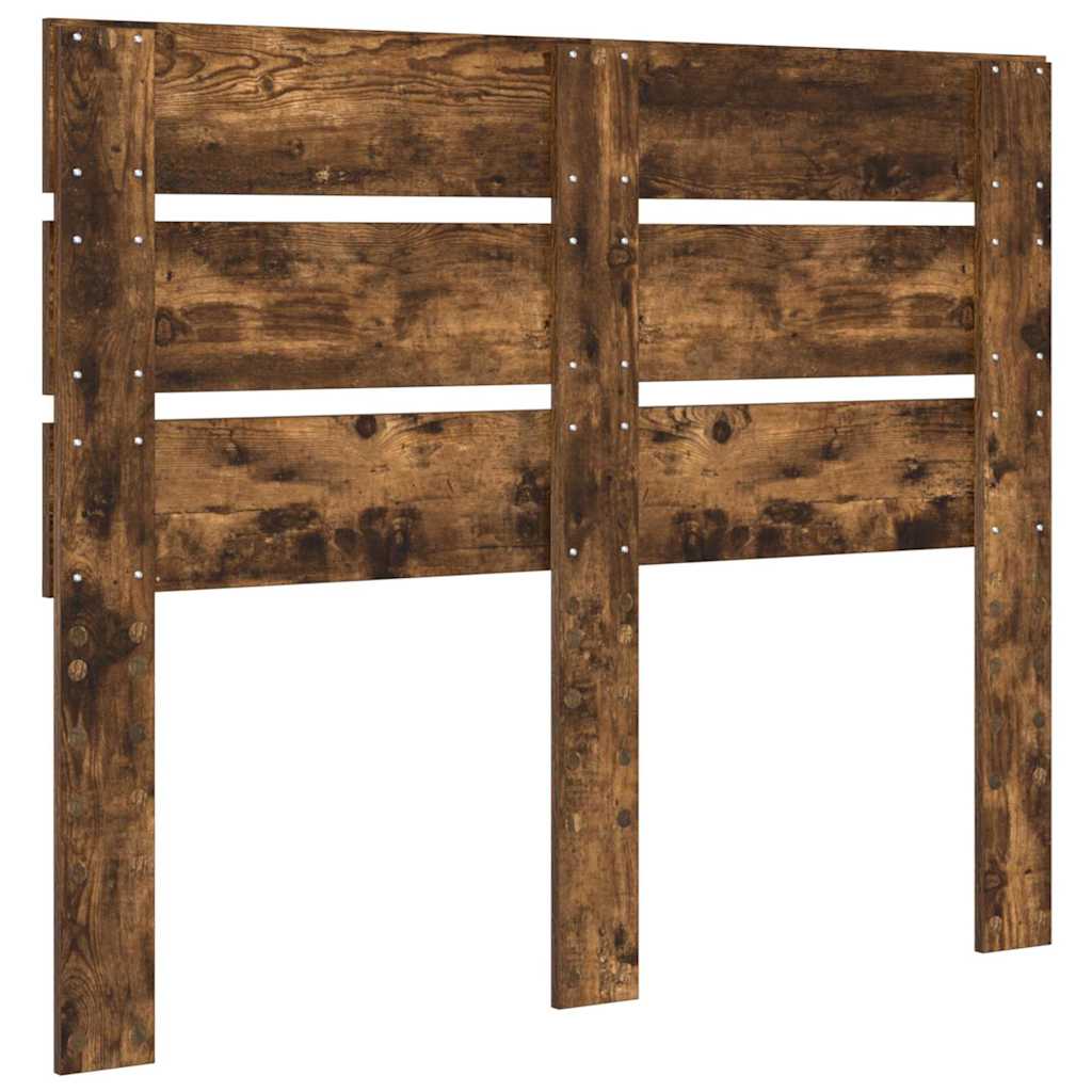 vidaXL Κεφαλάρι με κεφαλάρι Καπνιστό Δρύς 135 cm Επεξεργασμένο ξύλο