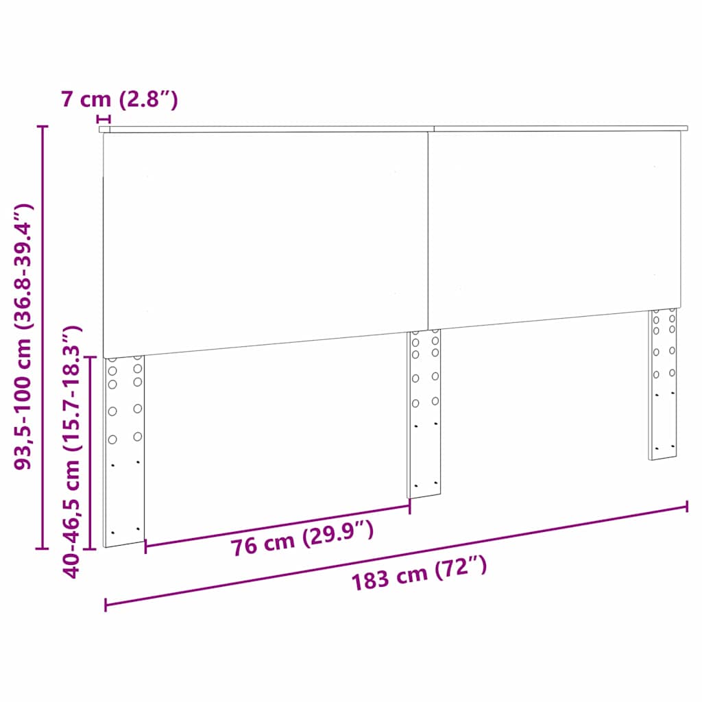 vidaXL Κεφαλάρι με κεφαλάρι Λευκό 180 cm Επεξεργασμένο ξύλο