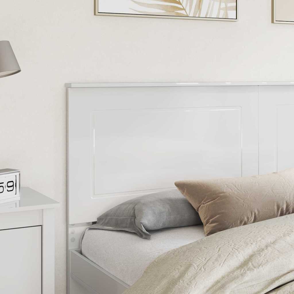 vidaXL Κεφαλάρι με κεφαλάρι Γυαλιστερό Λευκό 180 cm Επεξεργασμένο ξύλο