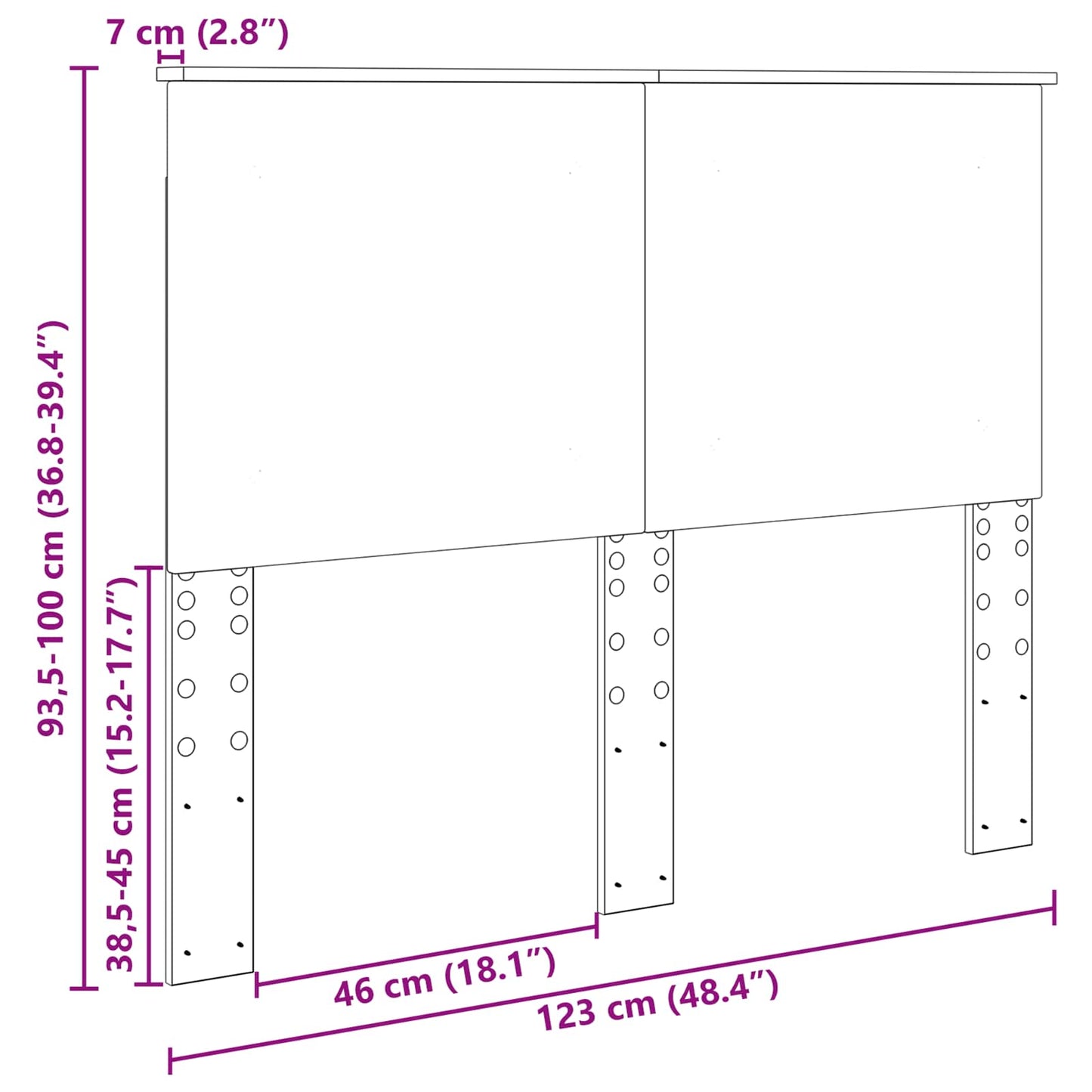 vidaXL Κεφαλάρι Δρύς Sonoma 100 cm Μηχανικά επεξεργασμένο ξύλο