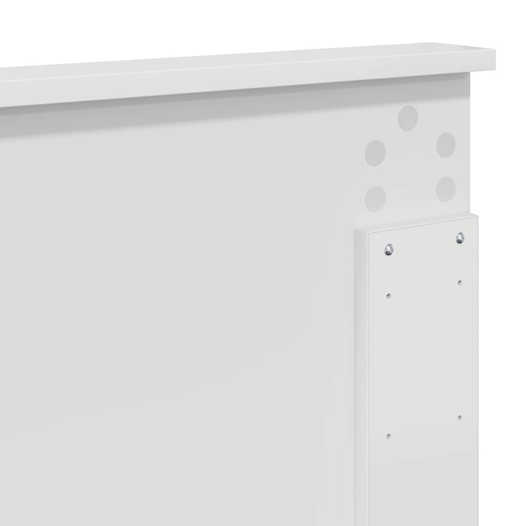 vidaXL Κεφαλάρι με κεφαλάρι Γυαλιστερό Λευκό 120 cm Επεξεργασμένο ξύλο