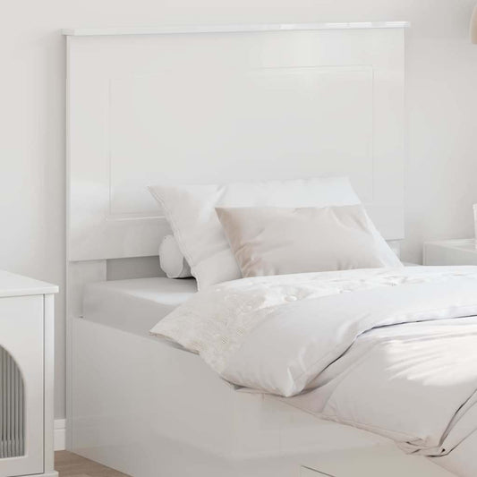vidaXL Κεφαλάρι με κεφαλάρι Γυαλιστερό Λευκό 90 cm Επεξεργασμένο ξύλο