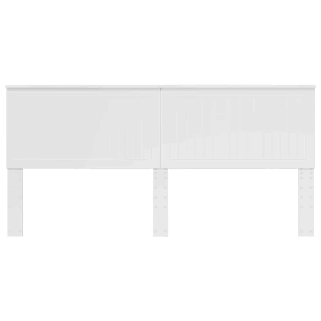 vidaXL Κεφαλάρι με κεφαλάρι Λαμπερό Λευκό 200 cm Επεξεργασμένο ξύλο
