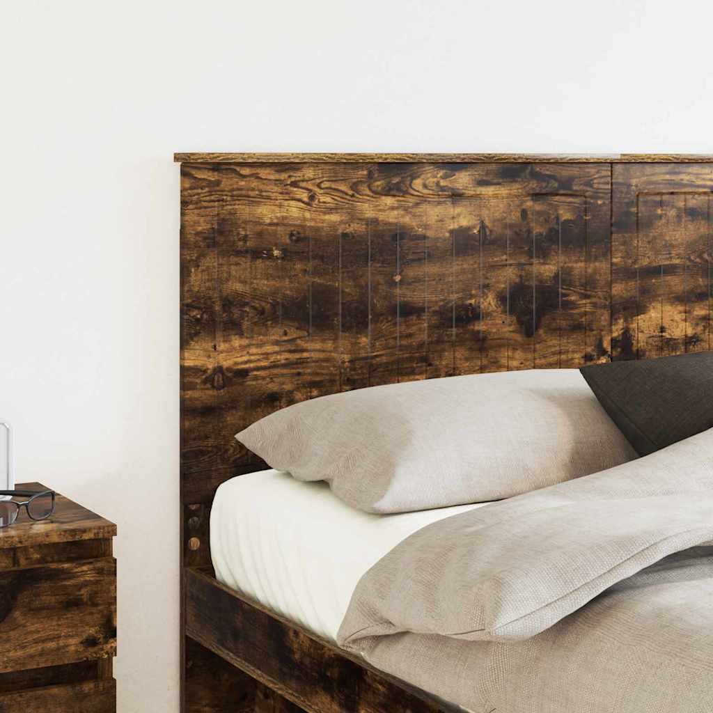 vidaXL Κεφαλάρι με κεφαλάρι Καπνιστό Δρύς 160 cm Επεξεργασμένο ξύλο