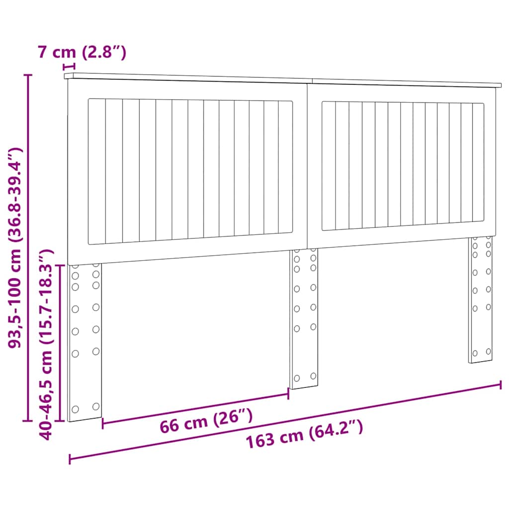 vidaXL Κεφαλάρι με κεφαλάρι Artisan Oak 160 cm Επεξεργασμένο ξύλο