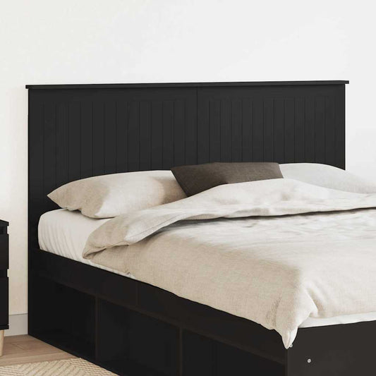 vidaXL Κεφαλάρι με κεφαλάρι Μαύρη Οξυά 150 cm Επεξεργασμένο ξύλο