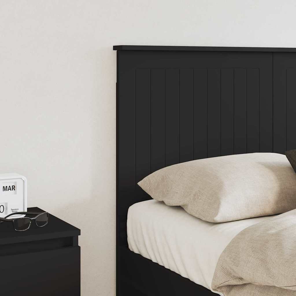 vidaXL Κεφαλάρι με κεφαλάρι Μαύρη Οξυά 135 cm Επεξεργασμένο ξύλο