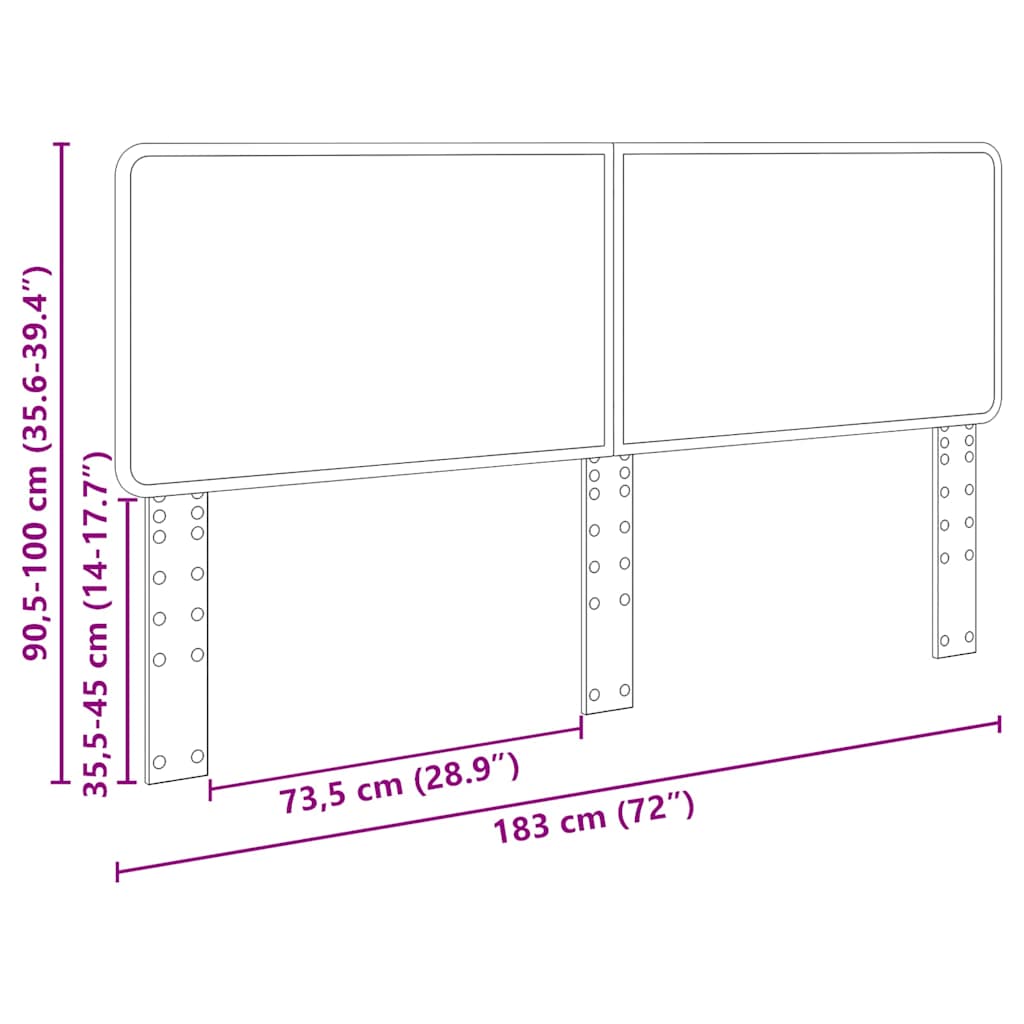 vidaXL Κεφαλάρι με κεφαλάρι Λευκό 180 cm Επεξεργασμένο ξύλο