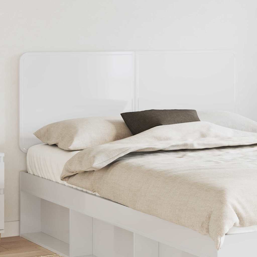 vidaXL Κεφαλάρι με κεφαλάρι Λαμπερό Λευκό 160 cm Επεξεργασμένο ξύλο