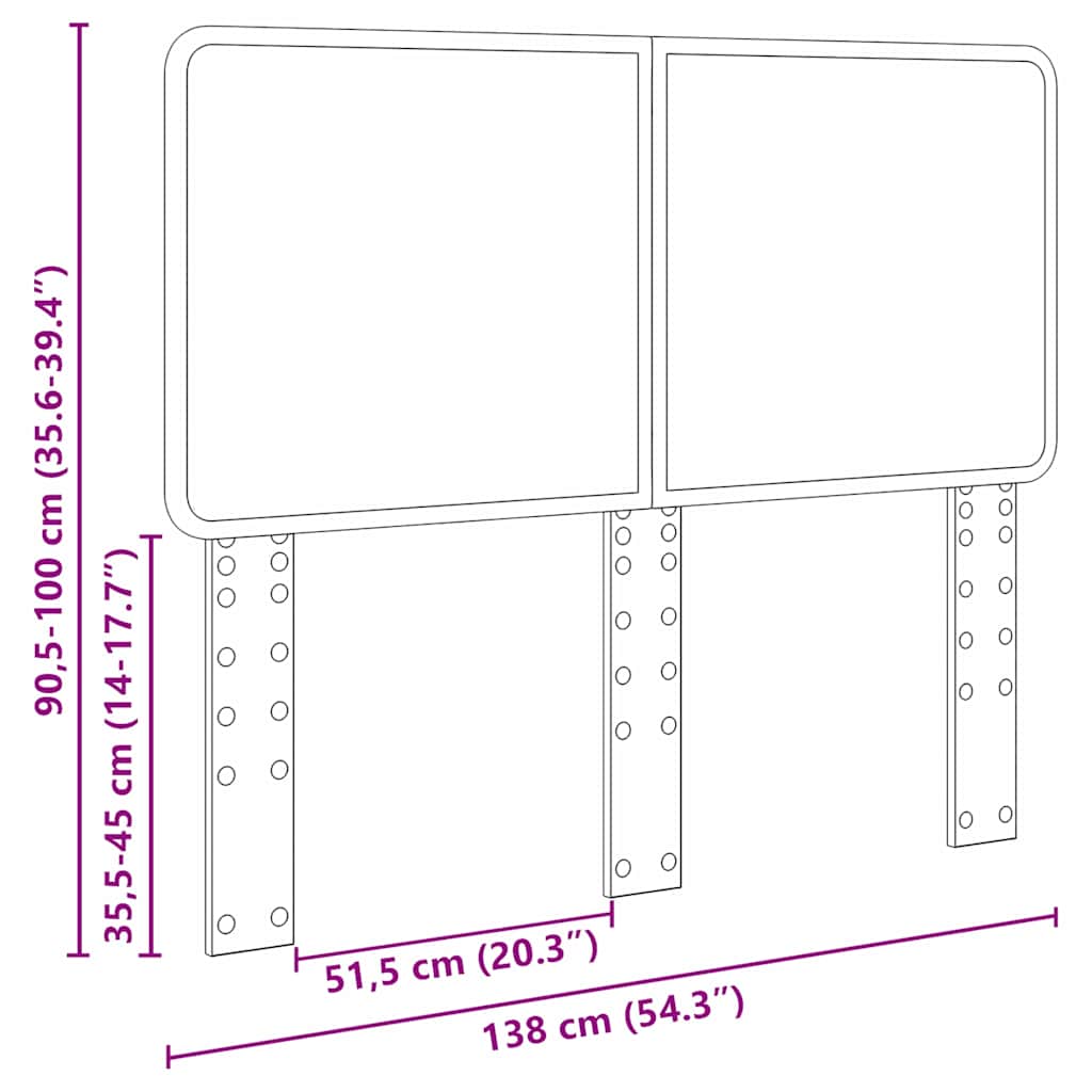 vidaXL Κεφαλάρι με κεφαλάρι Λευκό 135 cm Επεξεργασμένο ξύλο