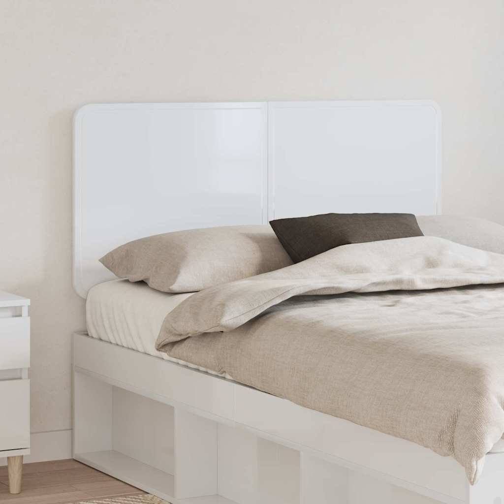 vidaXL Κεφαλάρι με κεφαλάρι Λαμπερό Λευκό 120 cm Επεξεργασμένο ξύλο