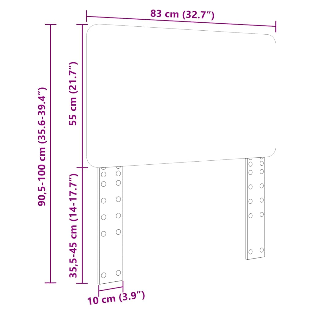 vidaXL Κεφαλάρι με κεφαλάρι Δρύς Sonoma 80 cm Επεξεργασμένο ξύλο