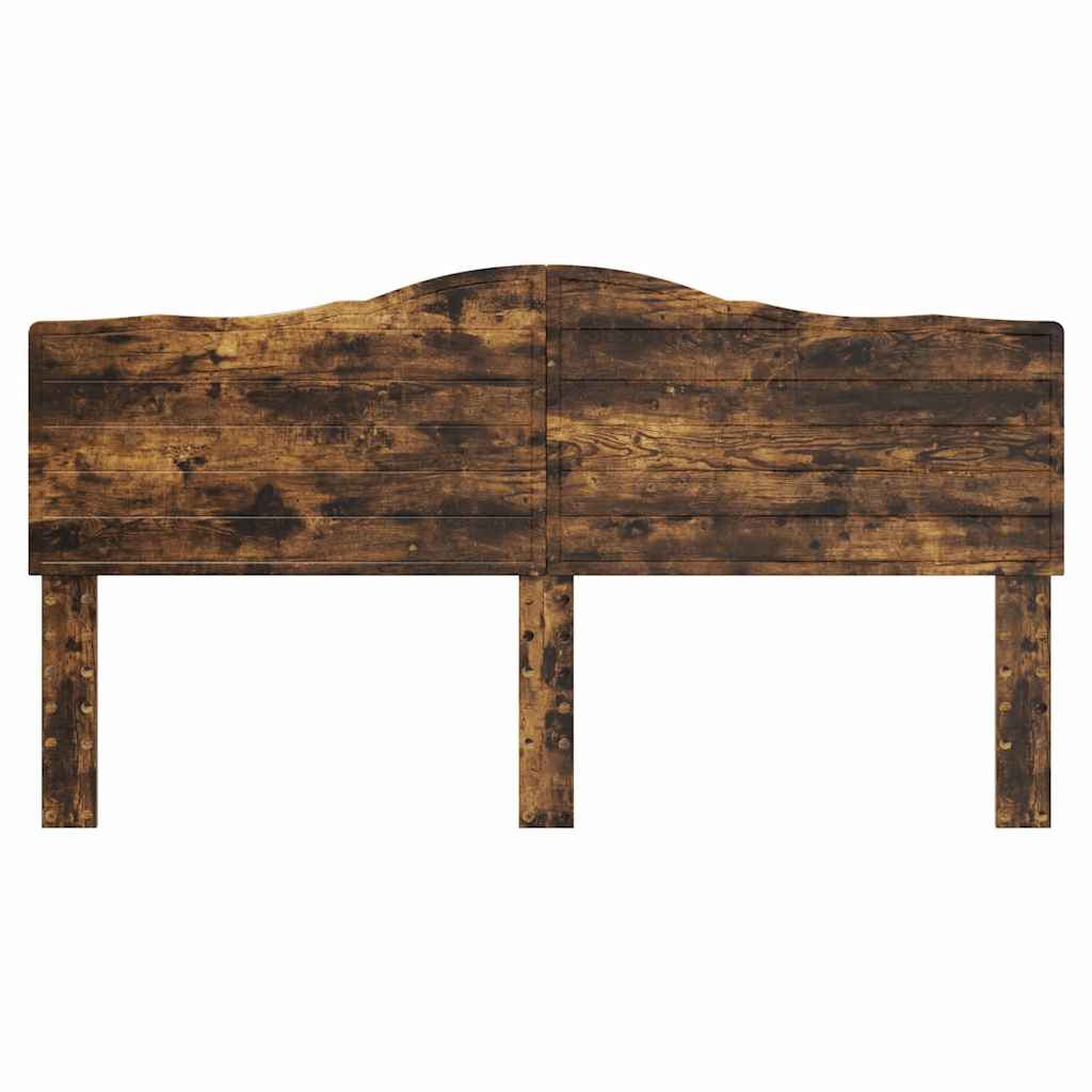 vidaXL Κεφαλάρι με κεφαλάρι Καπνιστό Δρύς 200 cm Επεξεργασμένο ξύλο